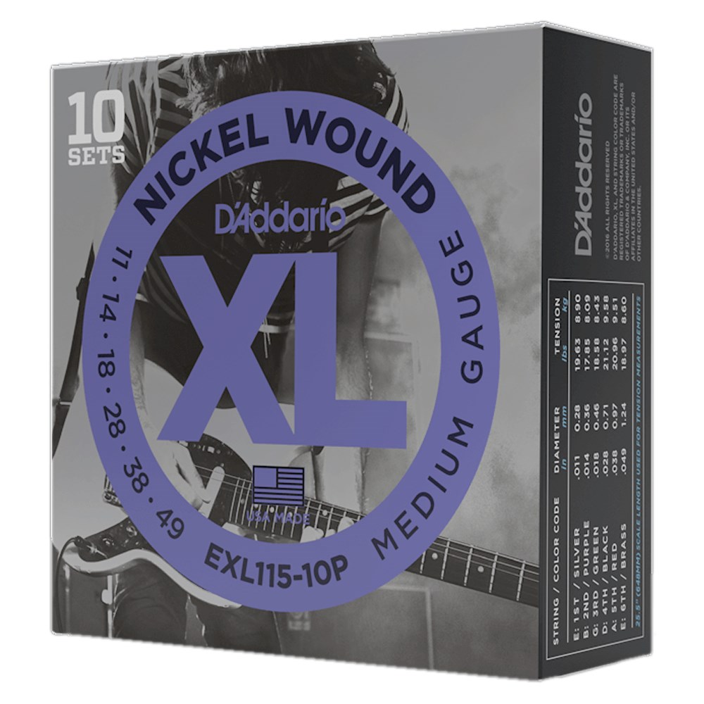 D Addario EXL115 10P Nickel Wound Electric Guitar Strings 10 PACK