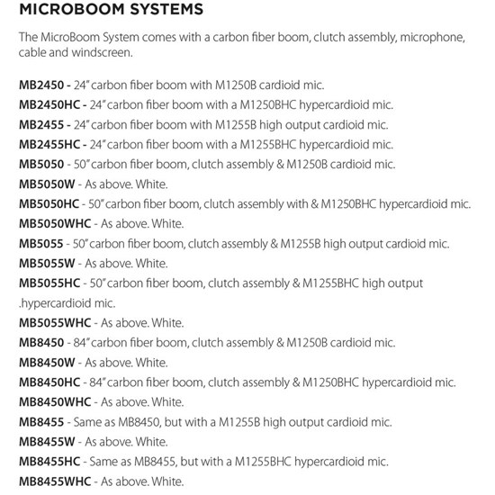 Audix MB5050W-HC MicroBoom System White 50