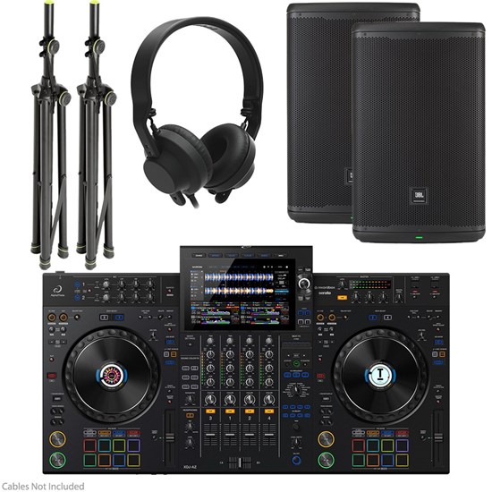 AlphaTheta XDJ-AZ DJ Bundle w/ AIAIAI TMA-2 DJ Headphones, 2x JBL EON715 Speakers & Stands