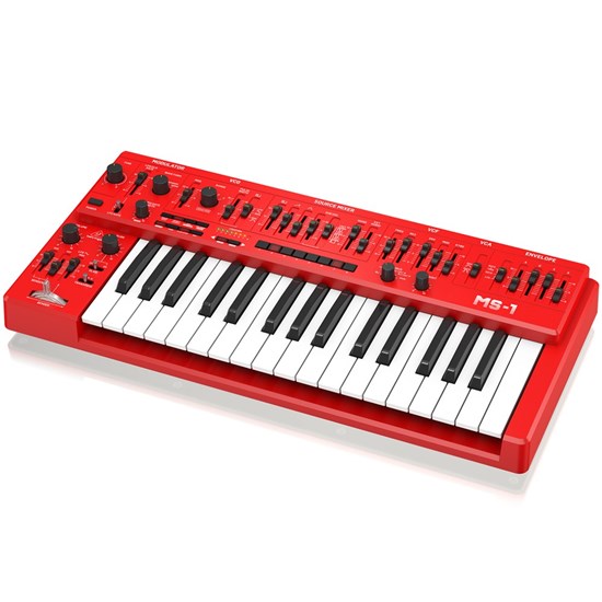 Behringer MS-1 MKII Analog Synthesiser Keyboard w/ Live Performance Kit (Red)