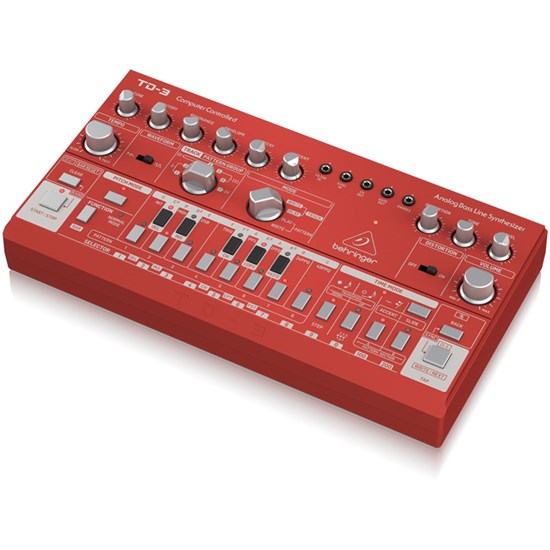 Behringer TD3 Analog Bass Line Synth w/ VCO, VCF & 16-Step Sequencer (Red)