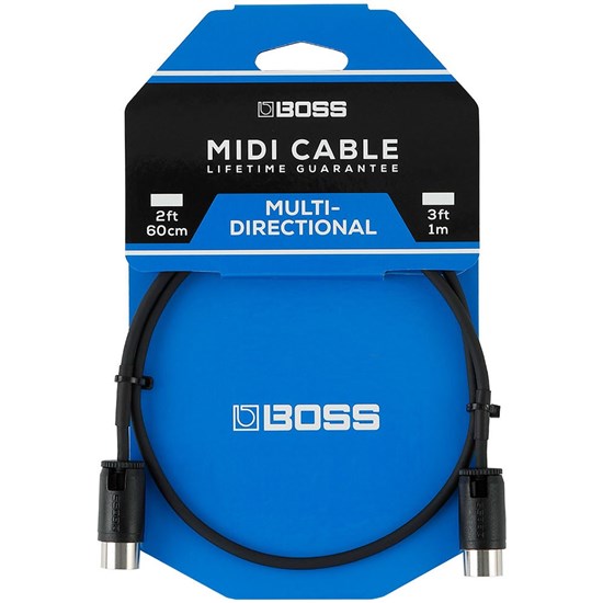 Boss BMIDIPB3 Multi-Directional 5-Pin MIDI Cable (3ft)