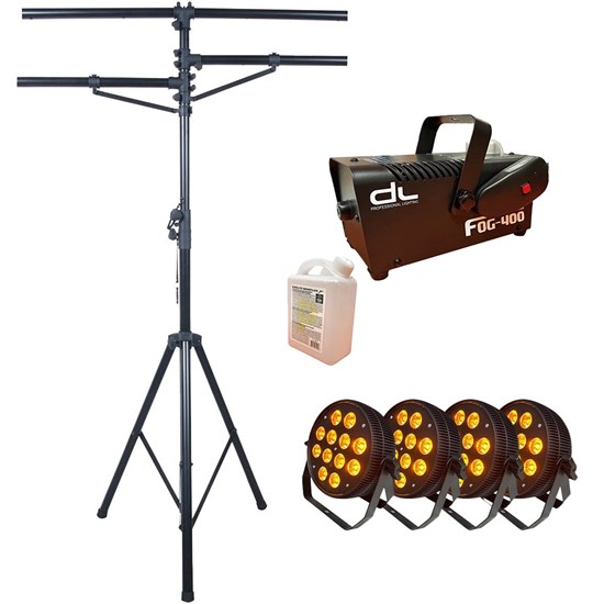 CR Lite Pack w/ 4 x Magik Par Can Lite, 1 x DL Lighting Stand & 1 x Fog 400 Kit