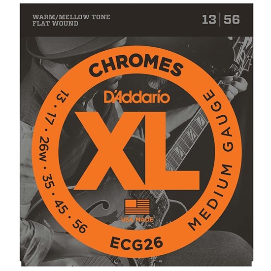 D Addario ECG26 XL Chromes Flatwound Electric Strings Medium 13