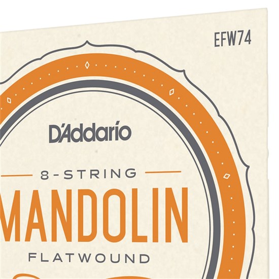 D'Addario EFW74 Flatwound Mandolin Strings Phosphor Bronze Medium (11-36)