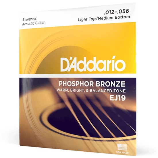 D'Addario EJ19 Phosphor Bronze Bluegrass Strings (12-56)