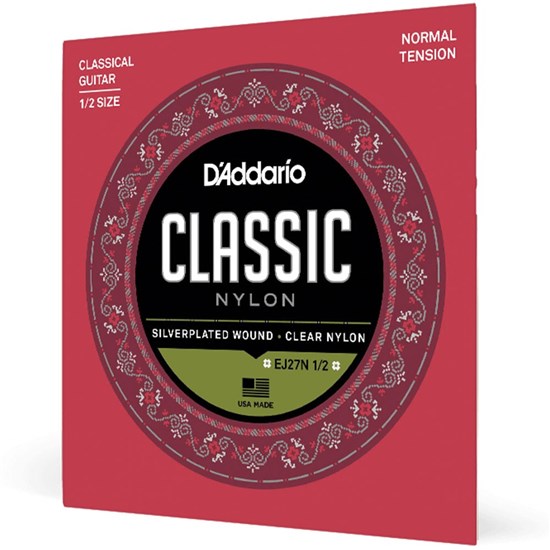 D'Addario EJ27N 1/2 Size Student Nylon Classical Guitar Strings Normal Tension