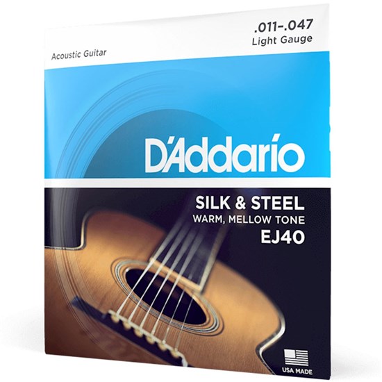 D'Addario EJ40 Silk & Steel Folk Guitar Strings (11-47)