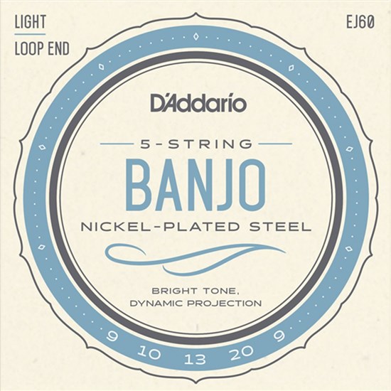 D'Addario EJ60 5-String Banjo Strings Nickel Light (9-20)