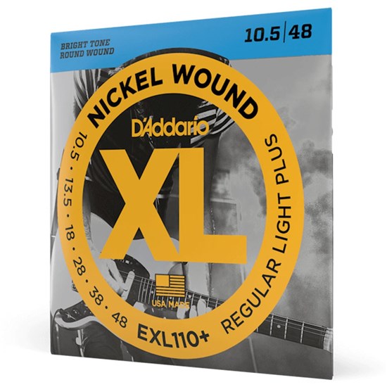 D'Addario EXL110+ Nickel Wound Electric Guitar Strings - Regular Light (10.5-48)