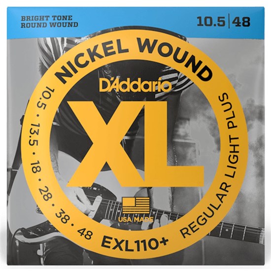 D'Addario EXL110+ Nickel Wound Electric Guitar Strings - Regular Light (10.5-48)