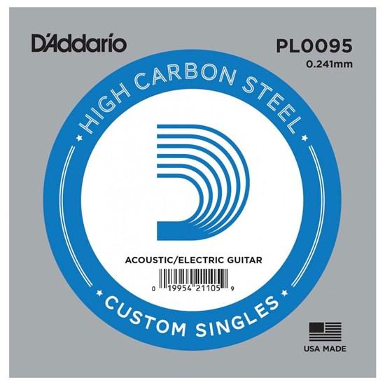 D'Addario PL0095 Plain Steel Guitar Single String (.0095)