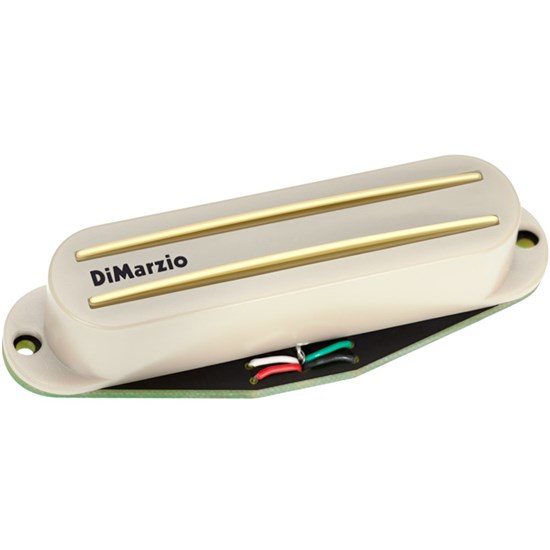 DiMarzio Fast Track 2 Rail Hum Cancelling Strat Pickup (Aged White w/ Gold Rails)