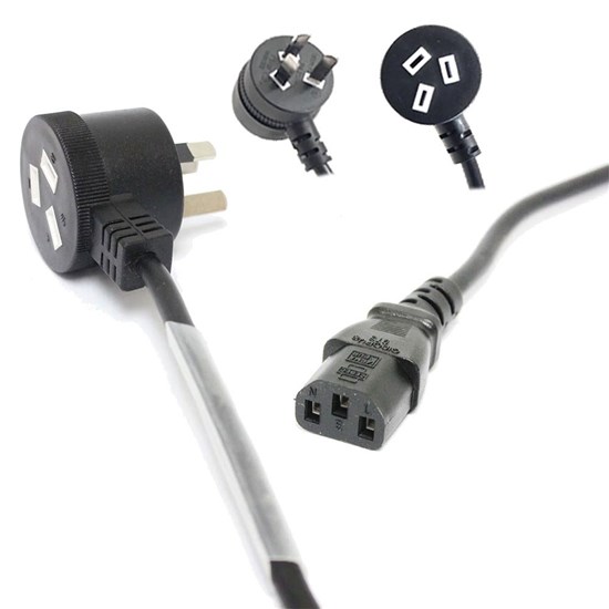 DL IEC Power Cable w/ Piggyback Plug (3m)