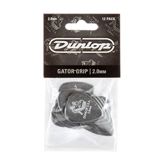 Dunlop Gator Grip Guitar Pick 12-Pack - Black (2.00mm)