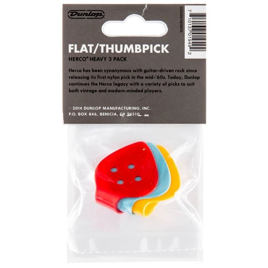 Herco HE112P Medium Thumbpicks - 3-Pack (Yellow, Red, Blue)