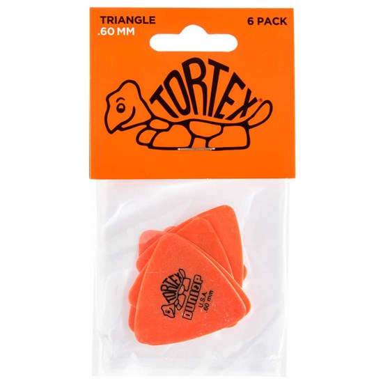 Dunlop Tortex Triangle Guitar Pick 6-Pack - Orange (.60mm)