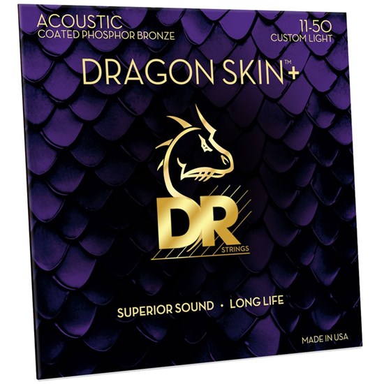 DR Dragon Skin + Phosphor Bronze Acoustic Guitar Strings (11-50)