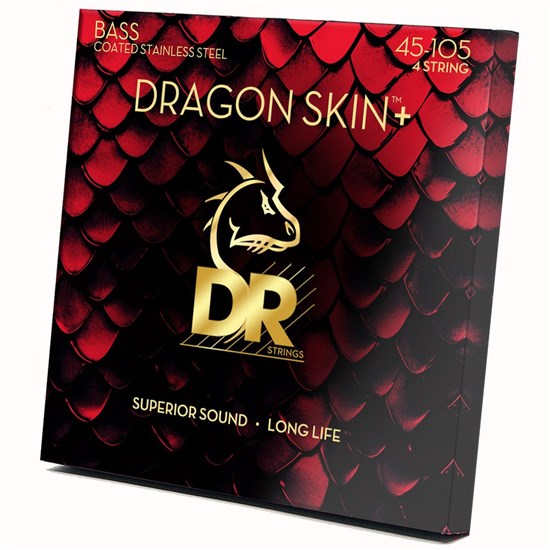 DR Dragon Skin + Stainless Steel Bass Guitar Strings (45-105)