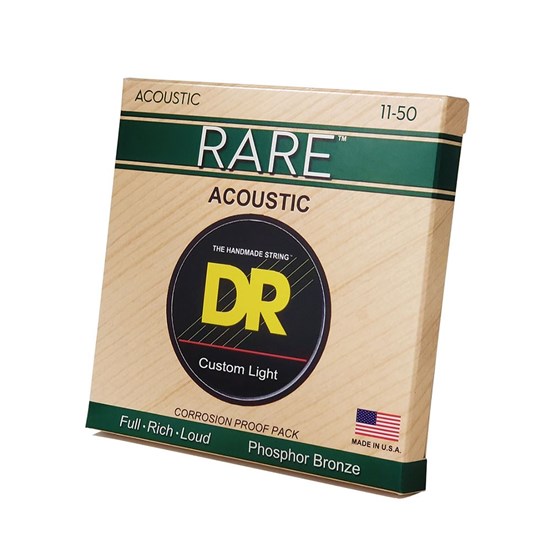 DR Rare Phosphor Bronze Acoustic Guitar Strings Custom Light (11-50)