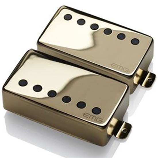 EMG 57/66 Humbucker Guitar Pickup Neck & Bridge Set w/ Gold Covers