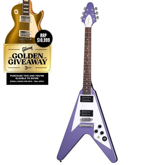 Epiphone Kirk Hammett 1979 Flying V (Purple Metallic) inc Hard Case