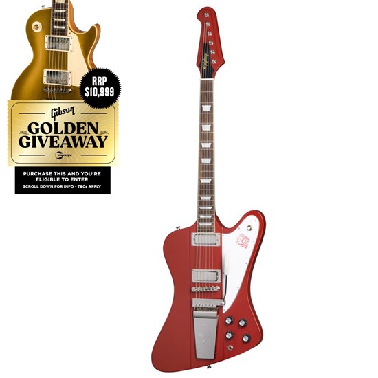 Epiphone 'Inspired By Gibson Custom' 63 Firebird V Maestro (Ember Red) inc Case