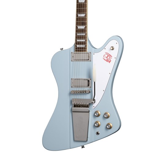 Epiphone 'Inspired By Gibson Custom' 63 Firebird V Maestro (Frost Blue) inc Case