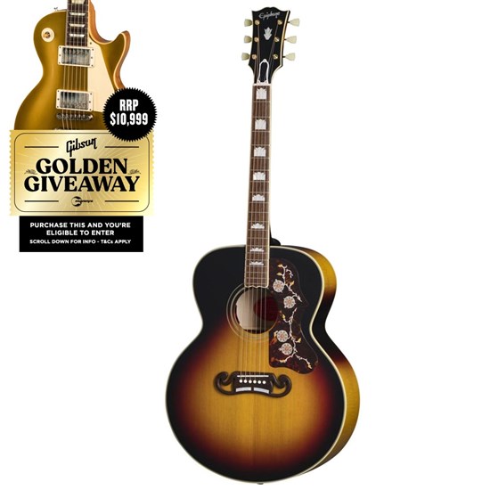 Epiphone 'Inspired By Gibson Custom' 1957 SJ-200 w/ Pickup (Vintage Sunburst) inc Case