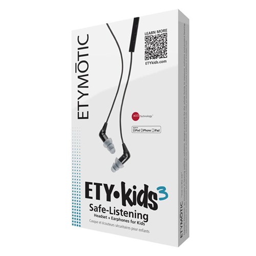 Etymotic ETY Kids3 EK3 Safe Earphones w/ Mic for Kids 4 +