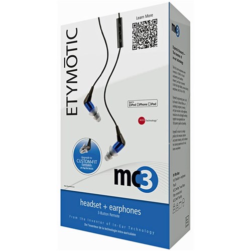 Etymotic MC3 Earphones w/ Mic & Remote For iOS (Cobalt)