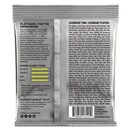 Ernie Ball Extra Slinky Coated Titanium RPS Electric Guitar Strings (10-46)