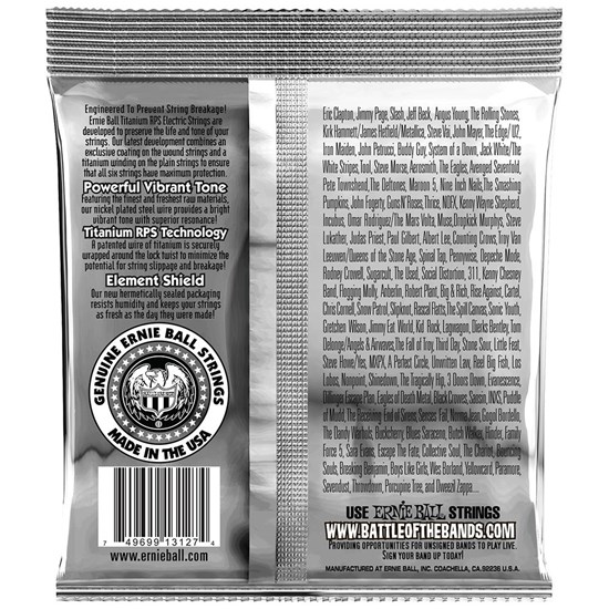 Ernie Ball Extra Slinky Coated Titanium RPS Electric Guitar Strings (11-54)