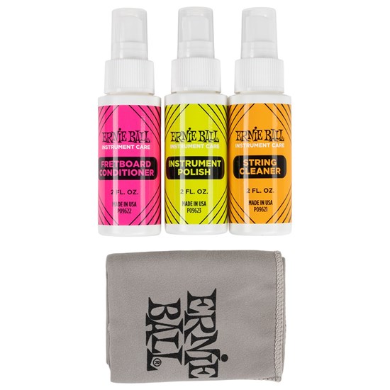 Ernie Ball Instrument Care 3-pack w/ Microfibre Polish Cloth