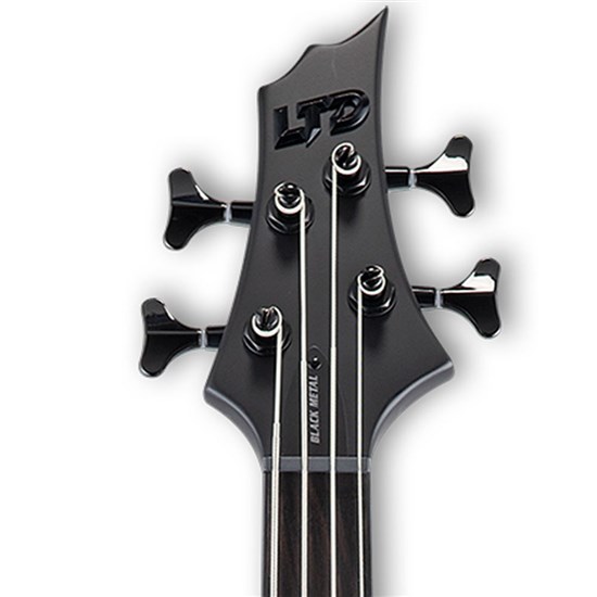 ESP LTD F-4 Black Metal 4-String Bass Guitar (Black Satin)