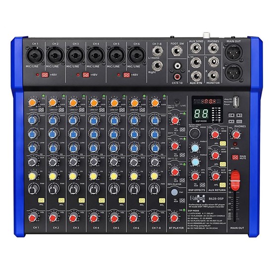 E-lektron B268 12-Channel Mixer w/ DSP FX Bluetooth & USB-A Audio Interface