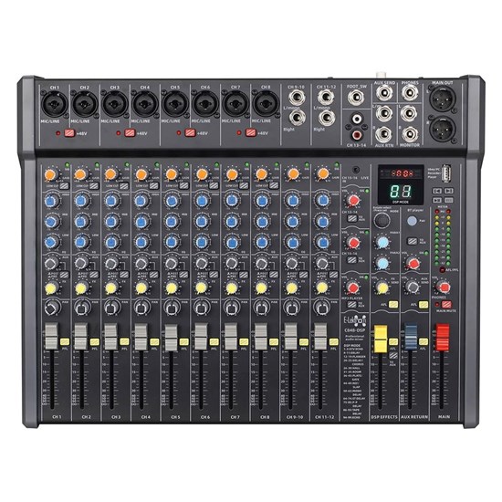 E-lektron C848 16-Channel Mixer w/ DSP FX Bluetooth & USB-A Audio Interface