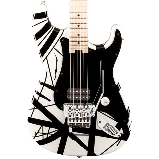 black and white van halen guitar