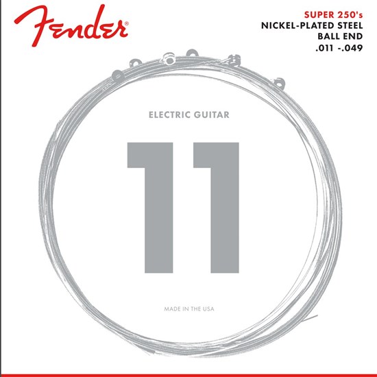 Fender Super 250M Electric Guitar Strings Nickel Plated Steel Ball End Medium (11-49)