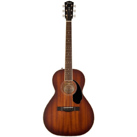 Fender PS-220E Parlor Acoustic Guitar All Mahogany Ovangkol FB (Aged Cognac Burst)