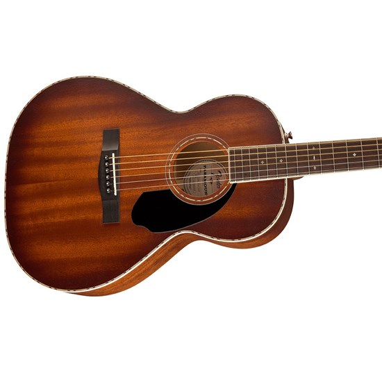 Fender PS-220E Parlor Acoustic Guitar All Mahogany Ovangkol FB (Aged Cognac Burst)