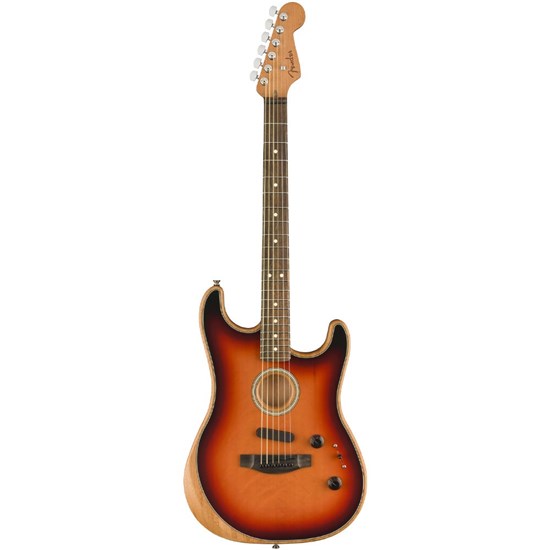 Fender American Acoustasonic Stratocaster Ebony Fingerboard (3-Color Sunburst) inc Gig Bag