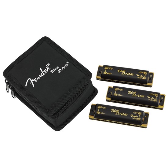 Fender Blues DeVille Harmonica Pack of 3 w/ Case