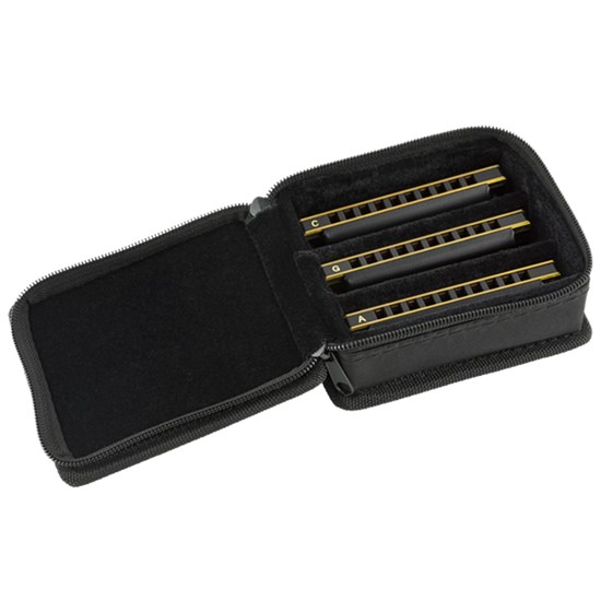 Fender Blues DeVille Harmonica Pack of 3 w/ Case