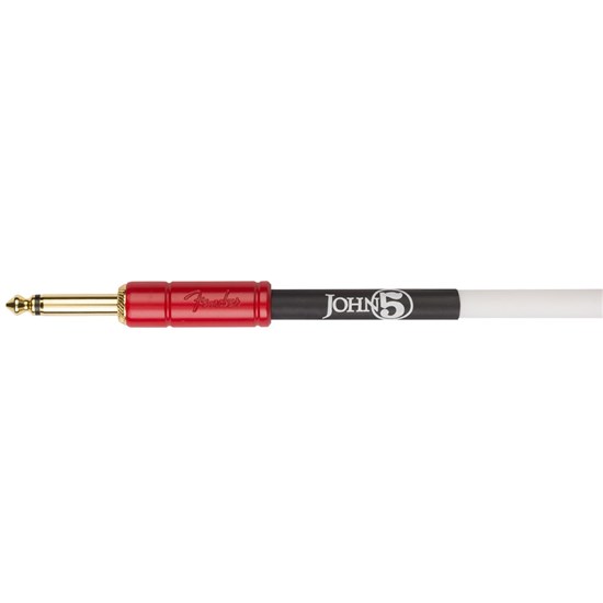 Fender John 5 10' Instrument Cable (White/Red)