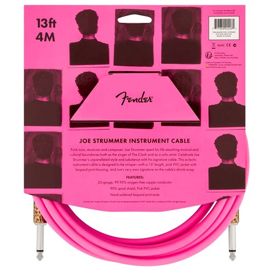 Fender Joe Strummer 13' Instrument Cable (Pink Leopard)