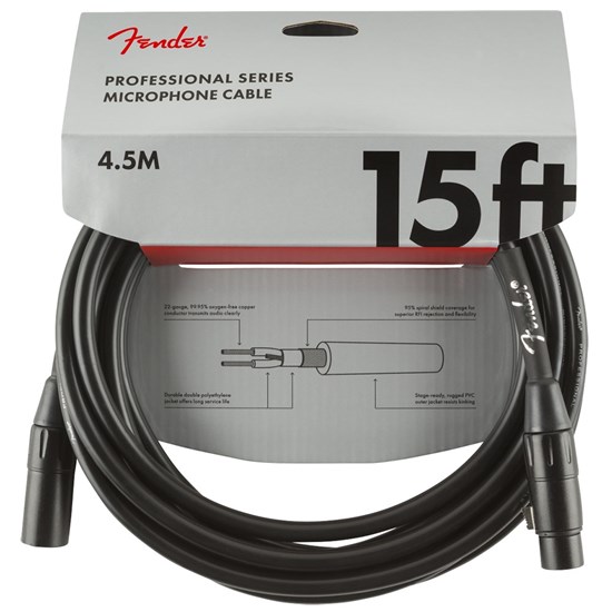 Fender Professional Series Microphone Cable 15' (Black)