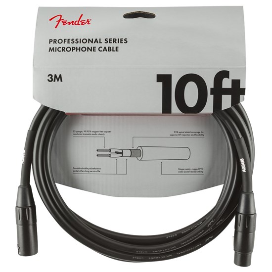 Fender Professional Series Microphone Cable 10' (Black)