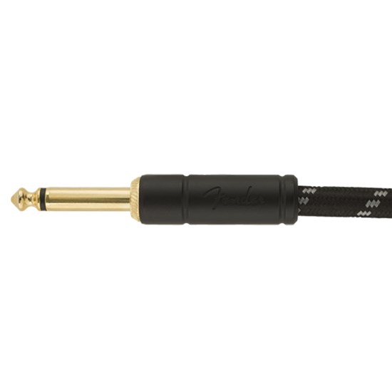 Fender Deluxe Series Instrument Cable Straight / Angle 25' (Black Tweed)