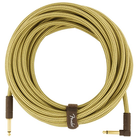 Fender Deluxe Series Instrument Cable Straight / Angle 25' (Tweed)